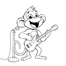 Monkey playing guitar